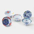 [BOWL SETS] NISHIKI-PATTERN BOWL OCTAGON SET OF 5 | HASAMI WARES| SAIKAI TOKI
