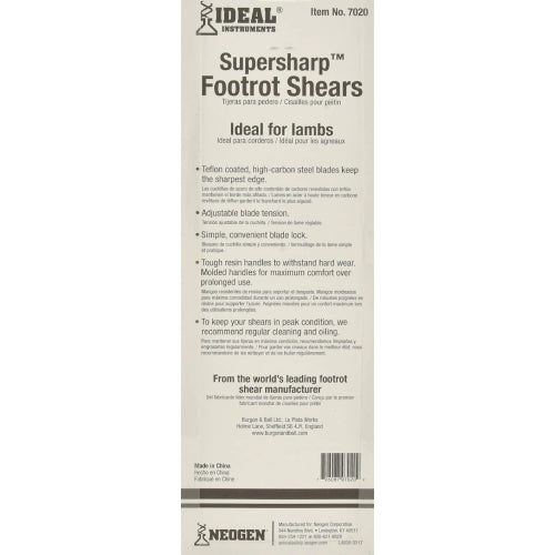 Burgon & Ball SuperSharp Professional Sheep Hoof Shears for Horses Livestock 7.5 Inch