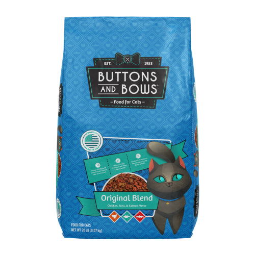 Buttons & Bows Original Blend Cat Food High-Protein Dry Food 20lbs. Bag