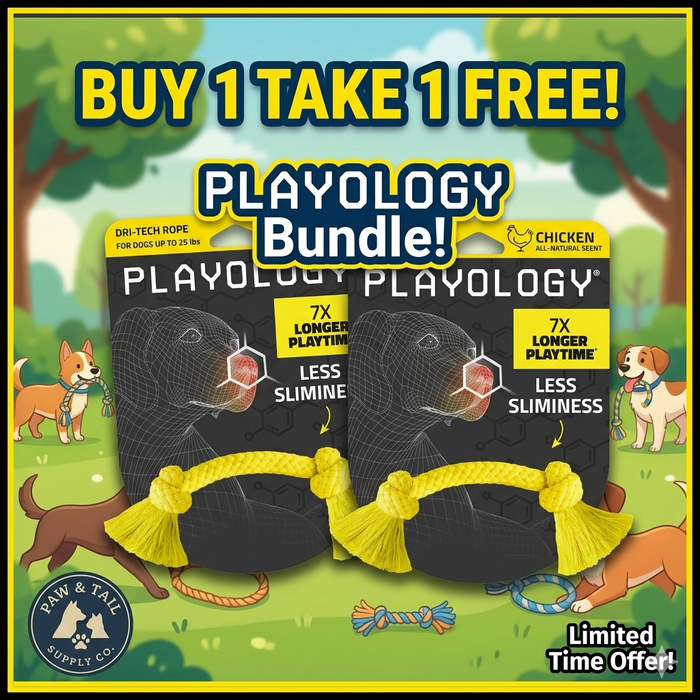 Buy 1 Get 1 Free! Playology Chicken Scent Rope Dog Toy Small Dri-Tech Durable Chew Toy