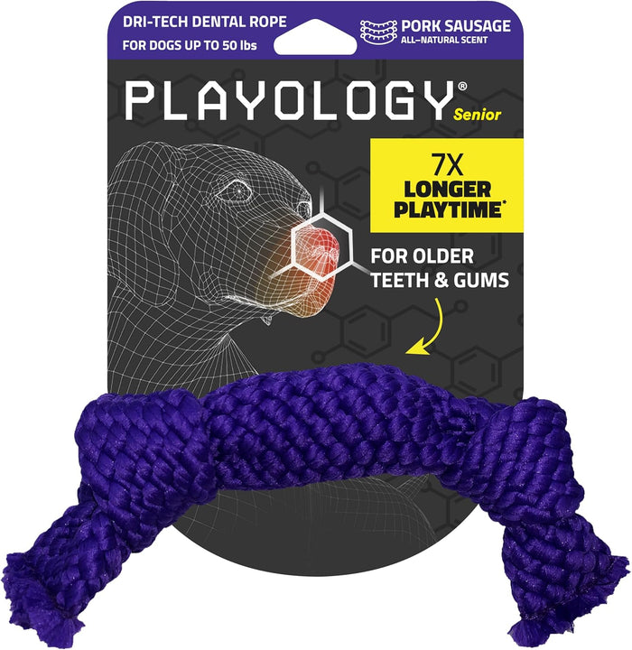 Buy 1 Get 1 Free! Playology Pork Sausage Scent Dental Rope Dog Toy Medium Dri-Tech