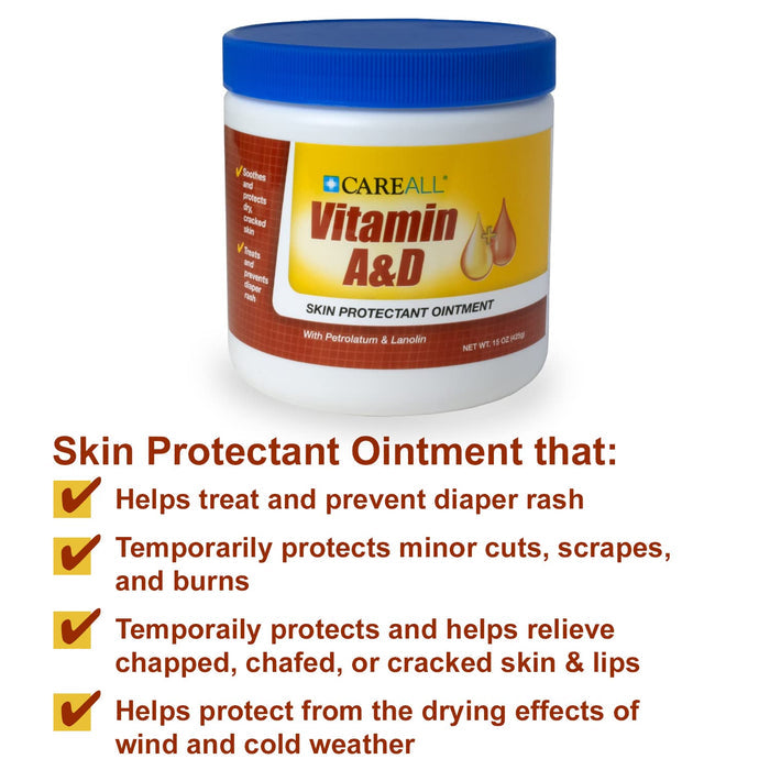 CareAll Vitamin A&D Ointment Skin Protectant Ointment 15 oz. Jar