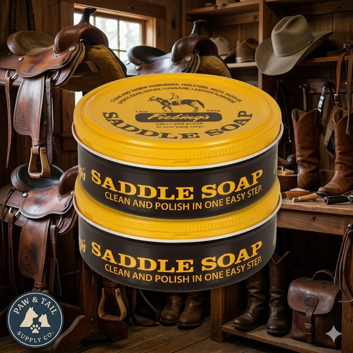 Cat Fiebing's Yellow Saddle Soap Cleans & Lubricates Leather Saddles Boots Shoes 12 Oz. 2pck
