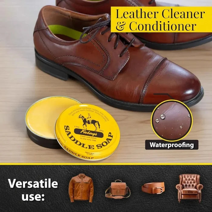 Cat Fiebing's Yellow Saddle Soap Cleans & Lubricates Leather Saddles Boots Shoes 12 Oz. 2pck