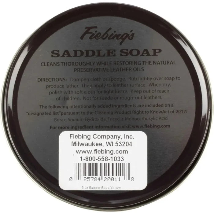 Cat Fiebing's Yellow Saddle Soap Cleans & Lubricates Leather Saddles Boots Shoes 12 Oz. 2pck