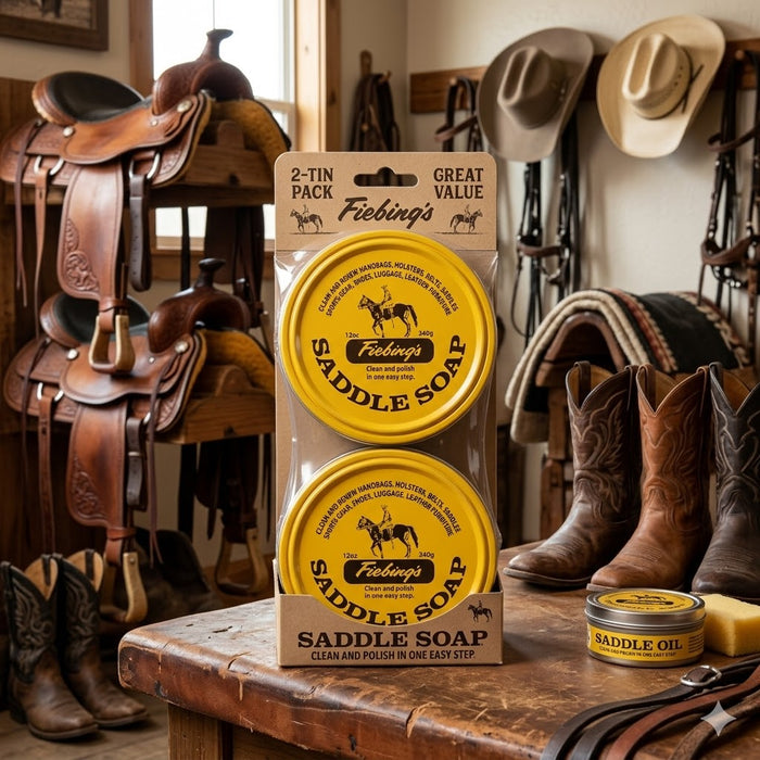 Cat Fiebing's Yellow Saddle Soap Cleans & Lubricates Leather Saddles Boots Shoes 12 Oz. 2pck