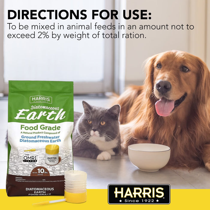 Cat Harris Diatomaceous Earth Food Grade Powder Duster 10 Lbs.