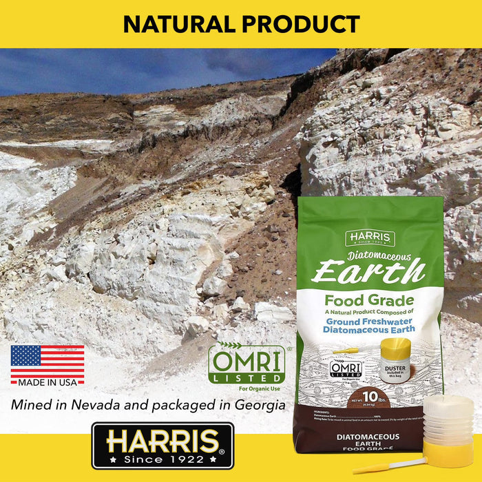 Cat Harris Diatomaceous Earth Food Grade Powder Duster 10 Lbs.