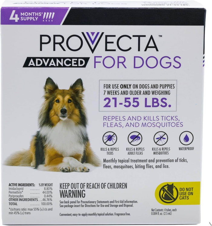 Cat Provecta Advanced Flea Tick Large Dogs 21–55 Lbs 4-month Topical Application