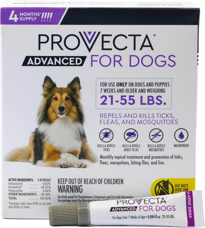 Cat Provecta Advanced Flea Tick Large Dogs 21–55 Lbs 4-month Topical Application