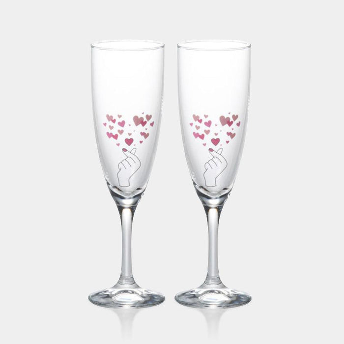 [CHAMPAGNE GLASS] KYUN HEART PAIR SET | COLOR & DESIGN CHANGE | MARUMO TAKAGI