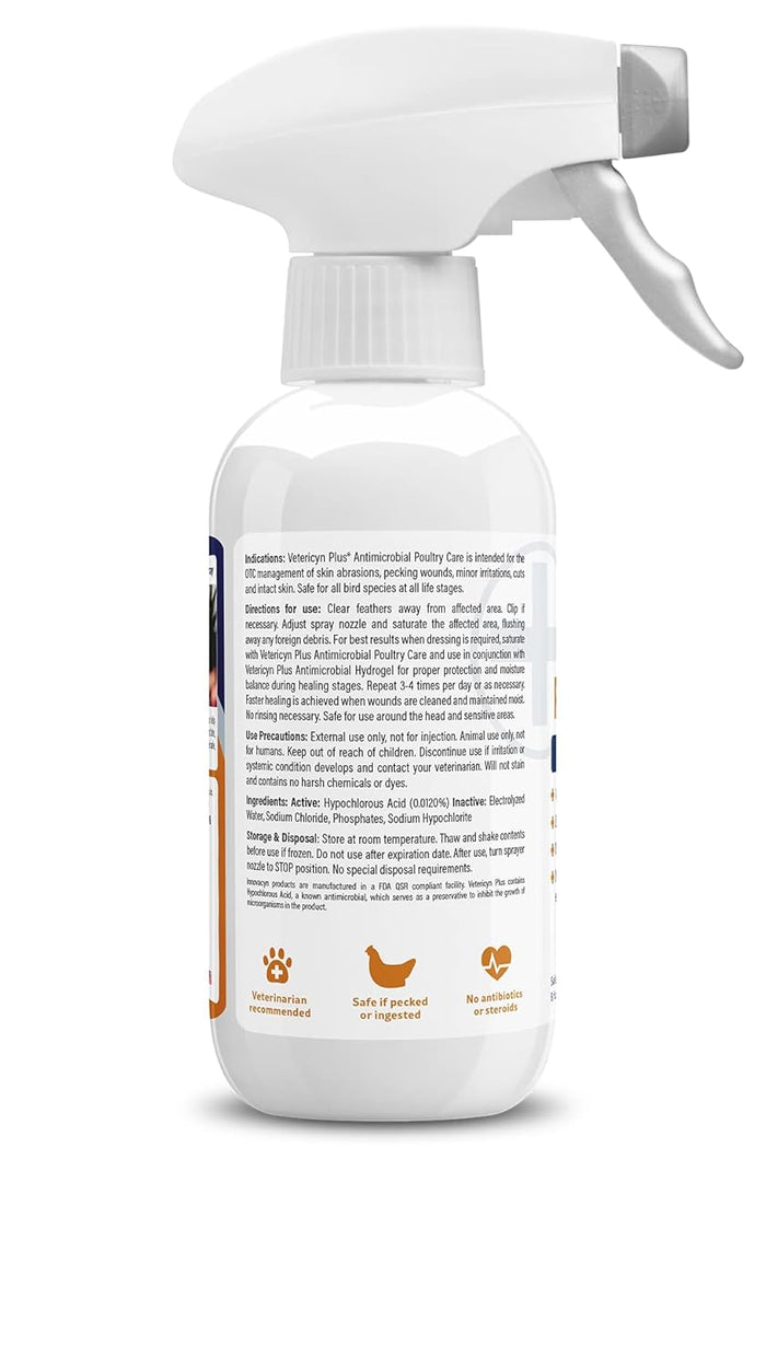 Chicken Adult Cat Vetericyn Plus Poultry Care Advanced Cleanser 8 Oz. Safe Chicks Birds 2pck