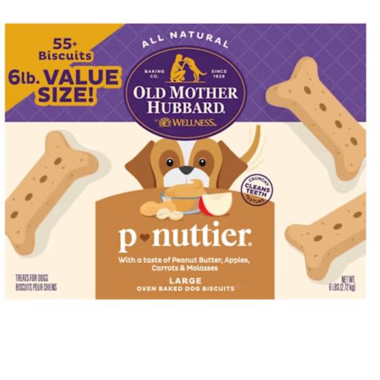 Chicken Cat Old Mother Hubbard P-nuttier Value Box Large Crunchy Dog Treats (6lb)