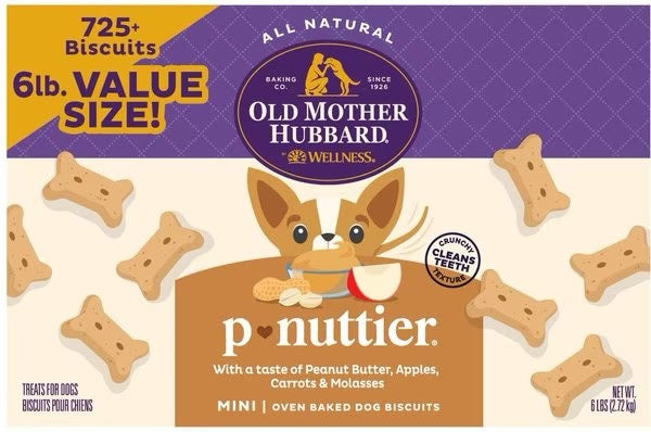 Chicken Cat Old Mother Hubbard P-nuttier Value Box Mini Crunchy Dog Treats (6lb)