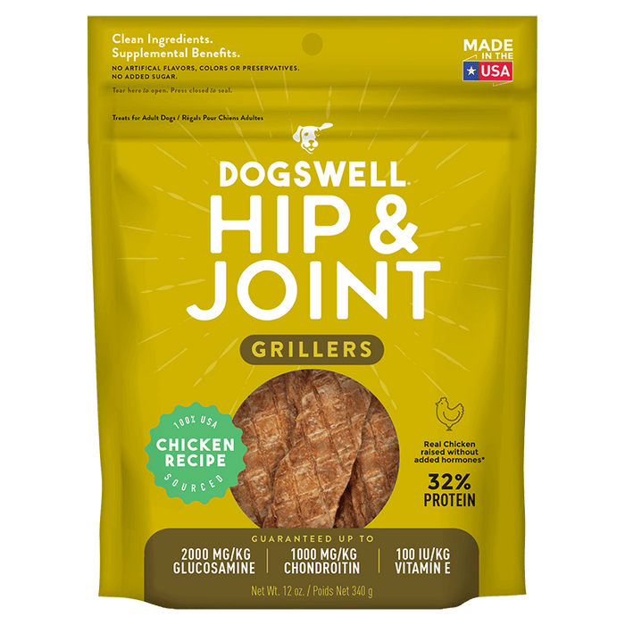 Chicken Dog Hip & Joint Grillers Treats, Recipe (12oz)