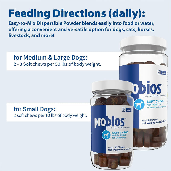 Chicken Dog Probios Daily Probiotic Supplement Small Dogs Flavor 120 Soft Chews