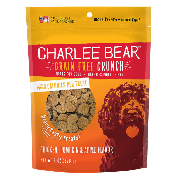 Chicken Grain Free Dog Charlee Bear Crunch Pumpkin & Apple Treats (8oz)
