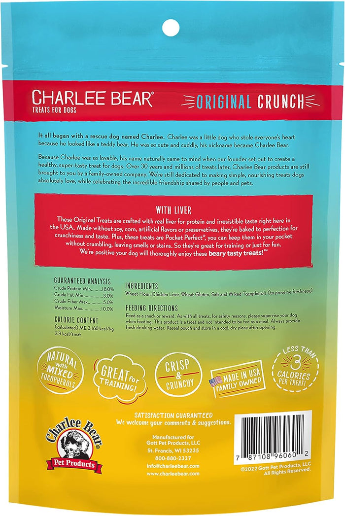 Chicken Grain Free Dog Charlee Bear Original Crunch Liver Treats (16oz)
