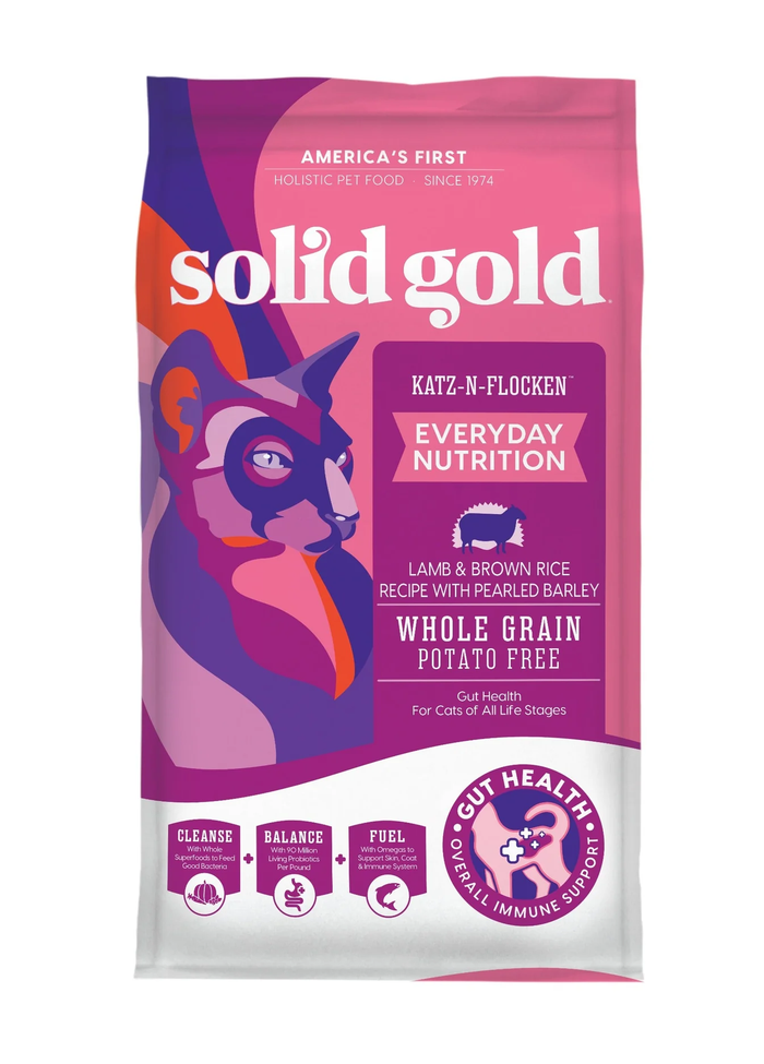 Chicken Kitten Dry Food Cat Solid Gold Katz N Lamb, Pearled Barely Rice (3lb)