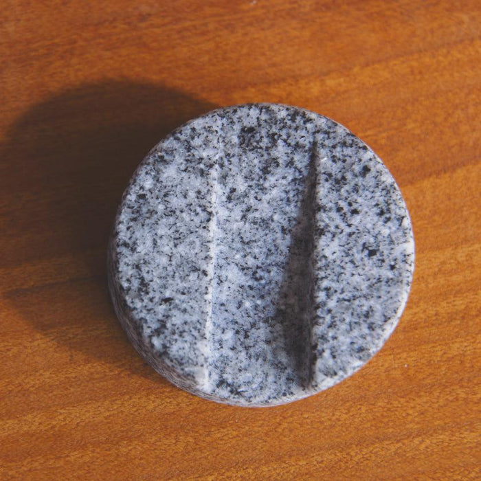 Aji stone granite chopstick rest with slot groove on wooden surface | Kagawa, aeru