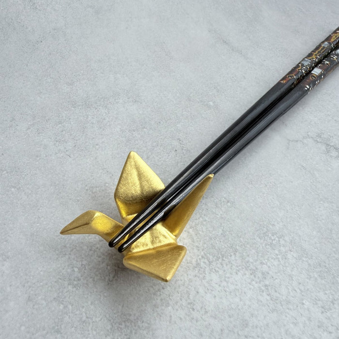 [CHOPSTICK REST (HOLDER)] CRANE (GOLD LEAF) | KANAZAWA GOLD LEAF | HAKUICHI