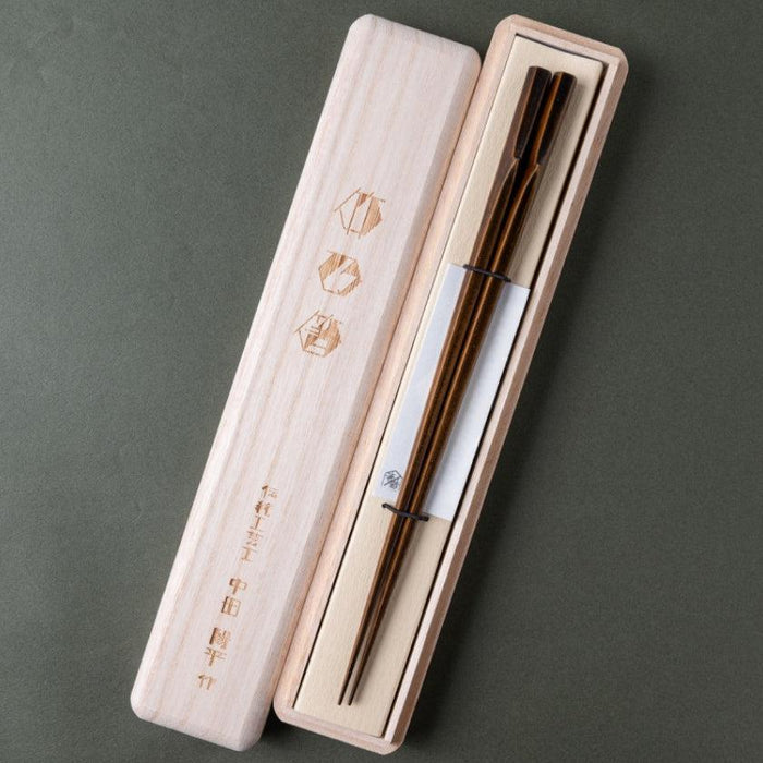 [CHOPSTICKS] HEXAGONAL BAMBOO CHOPSTICKS (BLACK) | WAKASA LACQUERED CHOPSTICKS