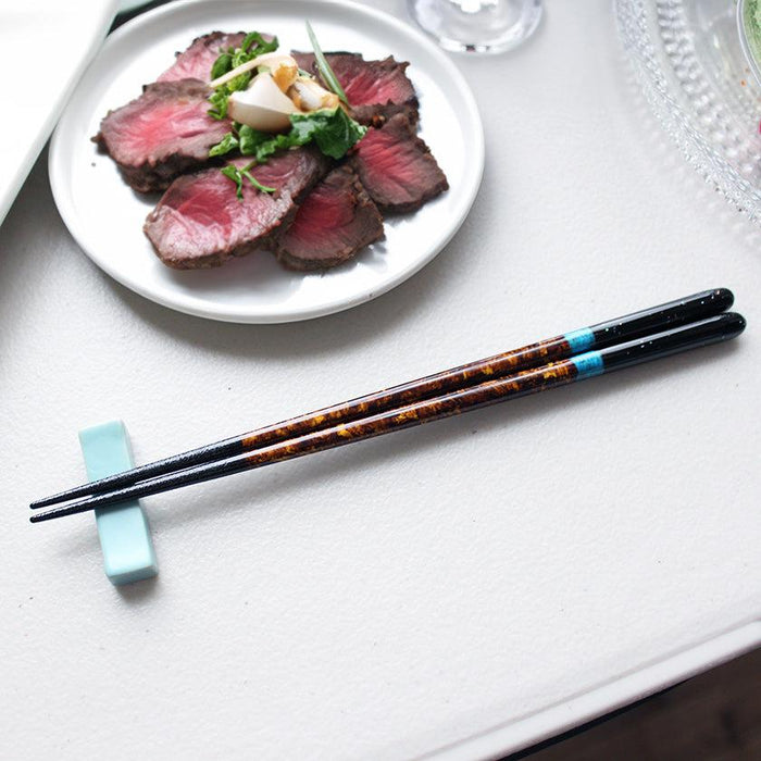 [CHOPSTICKS] PAIR NIGHT SKY WITH CHOPSTICK REST (22.5cm) | CHOPSTICKS OF WAKASA | CRYSTAL