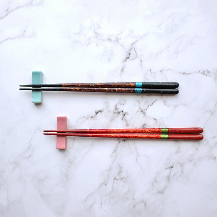 [CHOPSTICKS] PAIR NIGHT SKY WITH CHOPSTICK REST (22.5cm) | CHOPSTICKS OF WAKASA | CRYSTAL
