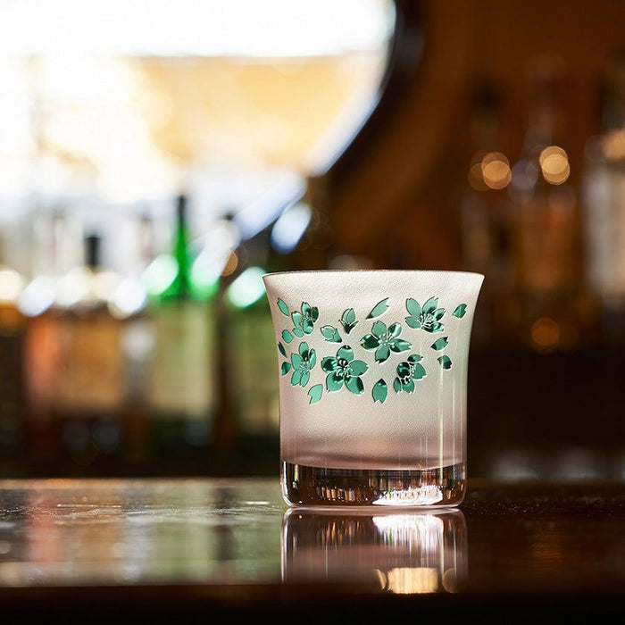 [CHOUKOKU GLASSES (CARVING) YUME GLASS] SAKURA OLD-FASHIONED GLASS PAIR | TABLEAU