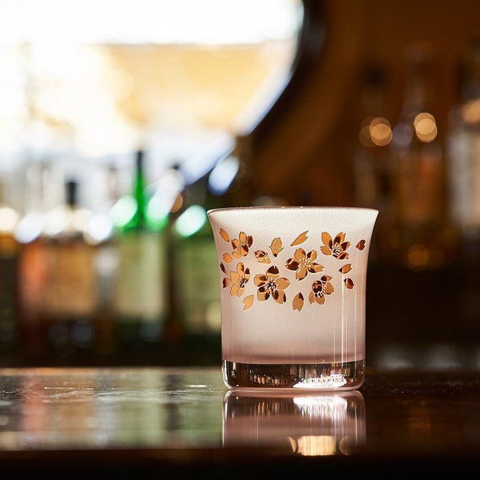 [CHOUKOKU GLASSES (CARVING) YUME GLASS] SAKURA OLD-FASHIONED GLASS PAIR | TABLEAU