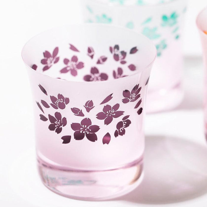 [CHOUKOKU GLASSES (CARVING) YUME GLASS] SAKURA OLD-FASHIONED GLASS PAIR | TABLEAU