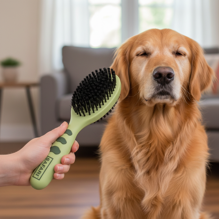 Coastal Safari Small Bristle Dog Brush 8in Pet Grooming Brush for Dogs & Cats