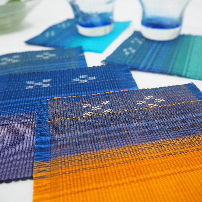 [COASTER] SEA GRADUATION 2-PIECE SET (LIGHT BLUE) | YAEYAMA MINSAH (TEXTILES) | AZAMIYA