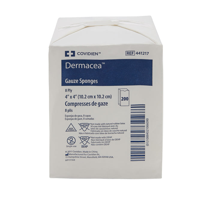 Covidien Dermacea Cotton Gauze Pads Veterinary & Medical Use 4x4 8-Ply Box of 200