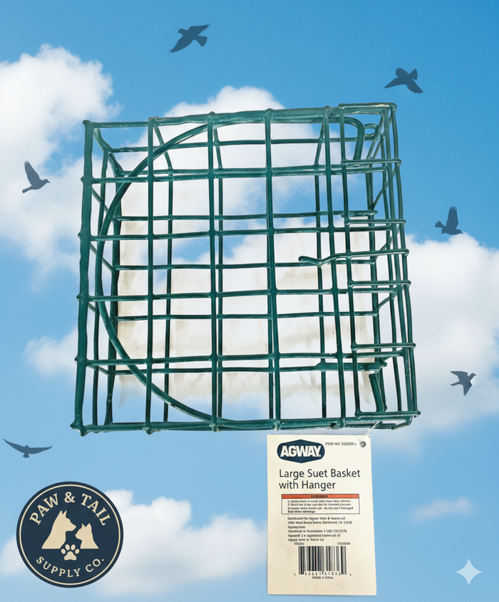 C&S Wild Bird Suet Seed Treat 11 oz & Large Suet Basket Feeder Combo