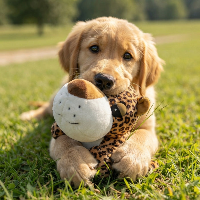 Digger's Mini FatHedz Cheetah Plush Dog Toy 7-Inch With Squeaker