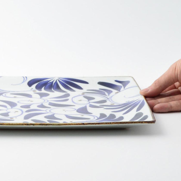 [DISHES] KARAKUSA SQUARE PLATE (L) | HASAMI WARES| SAIKAI TOKI