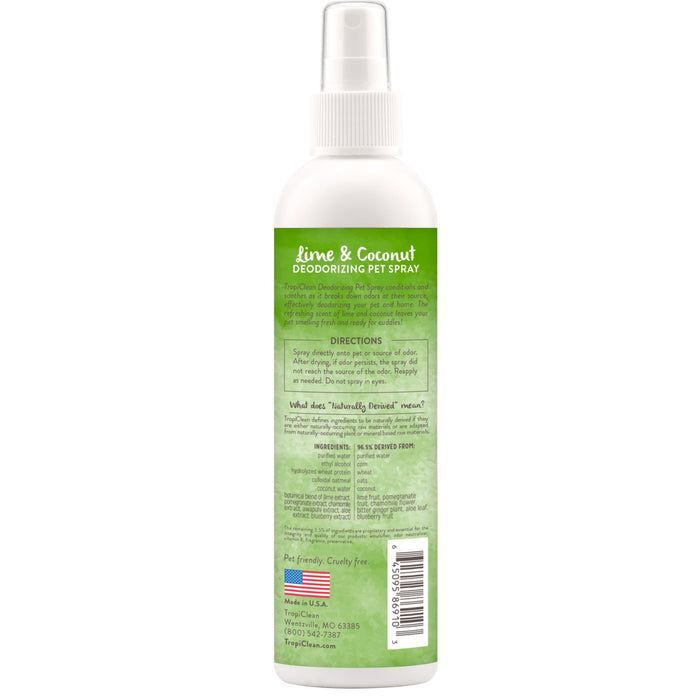 Dog 8oz Tropiclean Pet Deodorizer Spray Lime Coconut