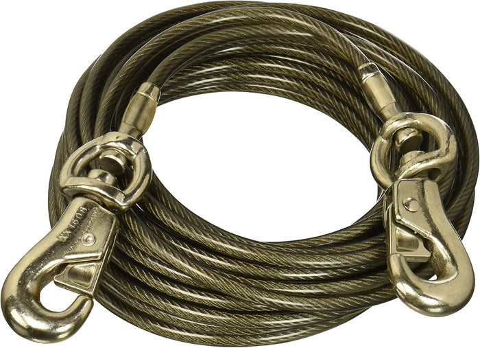 Dog Boss Pet Super Beast Xxl Twin-swivel Vinyl Coated Tie-outs 40ft Up 250lbs