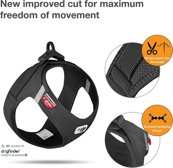 Dog Curli Air Mesh Clasp Black Vest Harness
