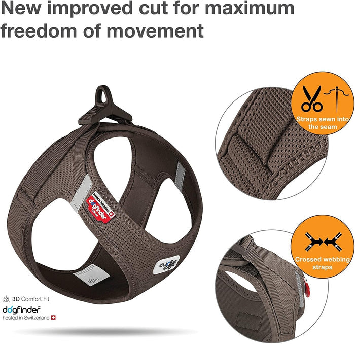 Dog Curli Air Mesh Clasp Brown Vest Harness