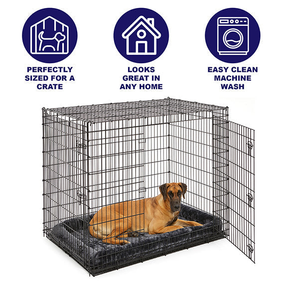 Dog Midwest Quiettime Sheepskin Pet Bed Gray 48x30
