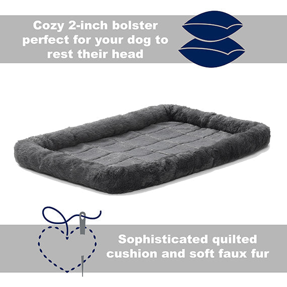 Dog Midwest Quiettime Sheepskin Pet Bed Gray 48x30