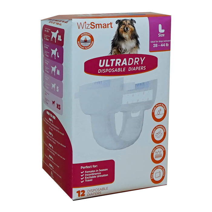 Dog Wizsmart Ultradry Disposable Diapers