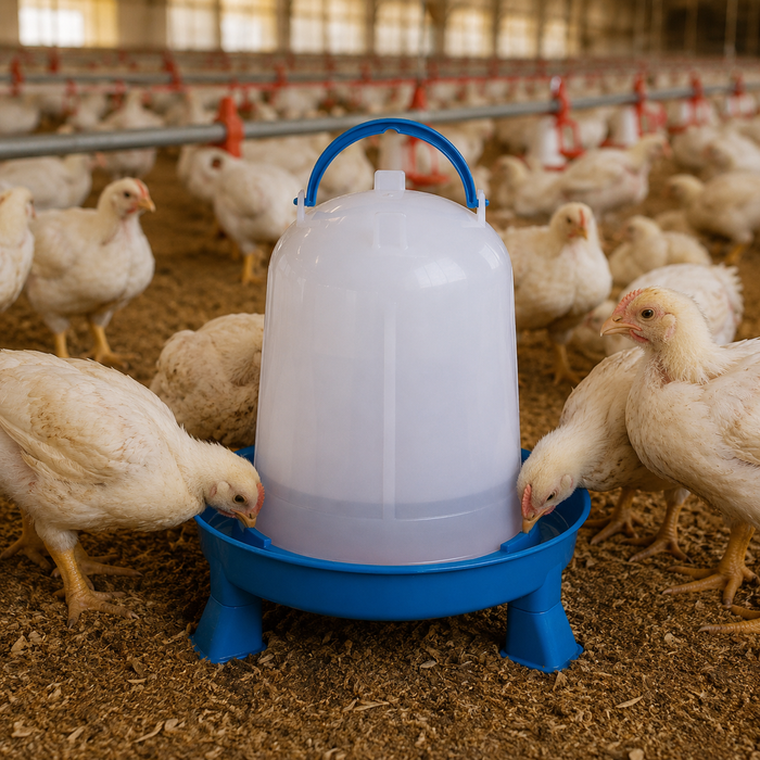 Double-Tuf Poultry Starter Feeding & Watering Kit – 3 Quart Waterer + 4 lb Feeder with Removable Legs