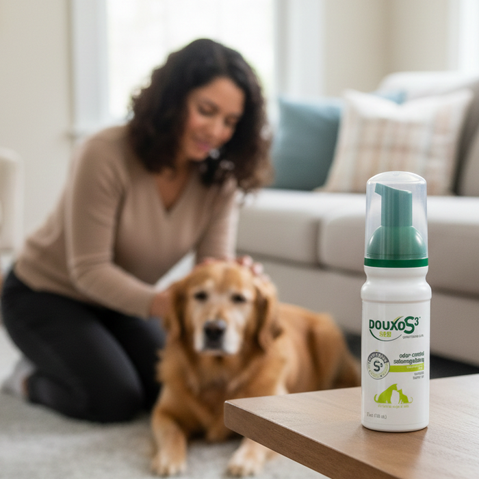 Douxo S3 SEB Mousse for Dogs & Cats Skin Coat Care 5.1 oz. 3-Pack