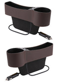 Dual USB charger multifunctional car storage box