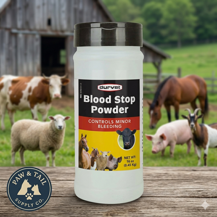 Durvet Blood Stop Powder for Livestock First Aid 16 oz.