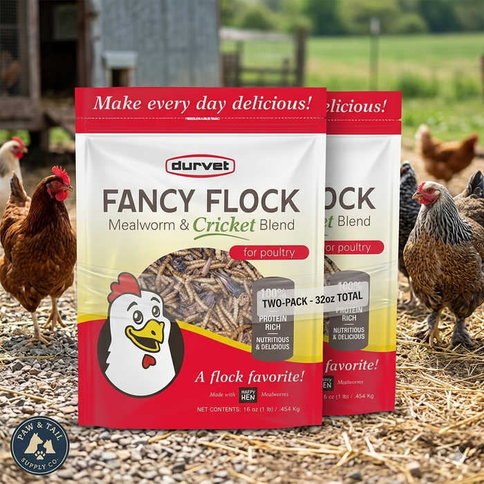 Durvet Fancy Flock Mealworm & Cricket Bird Treats High Protein Treats 16 oz. 2-Pack