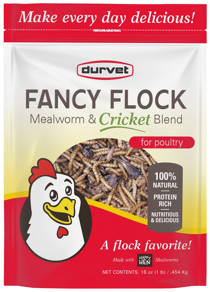 Durvet Fancy Flock Mealworm & Cricket Bird Treats High Protein Treats 16 oz. 2-Pack